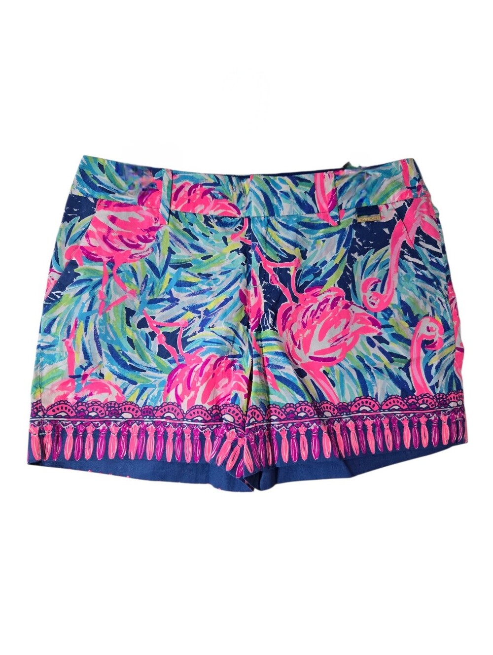 Lilly Pulitzer Flamenco Beach Callan Flamingo Cotton‎ Short 5" Inseam